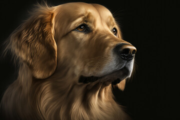 portrait of golden retriever dog made by generative ai
