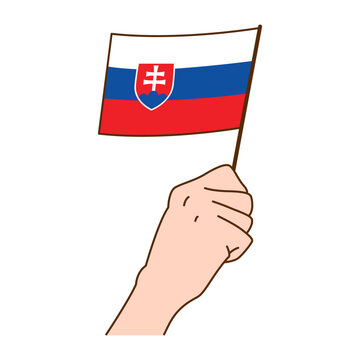 recommend clip art: Hand Holding Slovakia National Flag Illustration. Hand Drawn Style Vector Illustration - EPS 10 Vector