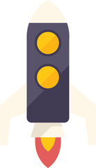 Startup rocket icon flat vector. Business solution. Mind energy isolated