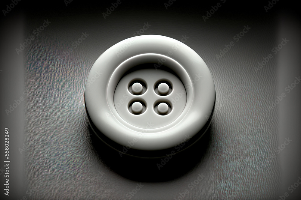 Poster a shadowed white button with a reading lamp symbol. generative ai