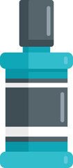 Tooth mouthwash icon flat vector. Bottle product. Brush cool isolated