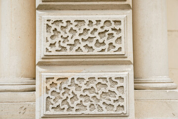 Oamaru stone detail on building exterior