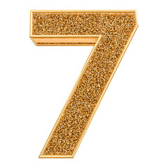 3d gold modern number 7 with generative AI