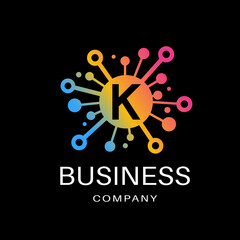 Letter K Network Share vector Icon Logo Design Element. This logo is suitable for digital, business and technology.