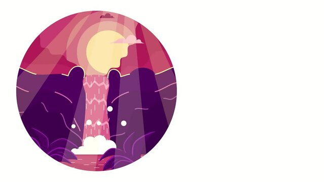 A layered image of a pink fountain