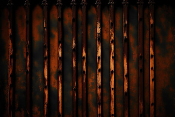 a rusty iron fence. Generative AI