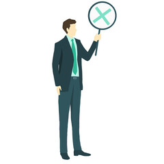 バツを示すビジネスマン 透過png