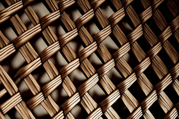 Wicker rug A wicker mat's surface has a uniform texture. selective attention. Internal surfaces as a concept. Generative AI