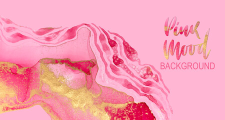 Delicate Pink Artwork Design Template for Greeting Card.