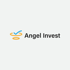 abstract angel invest and check logo business vector design template with modern, outline and simple styles isolated on white background. symbol life insurance logo design vector illustration