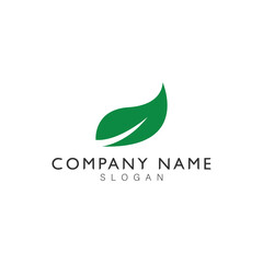 Green Leaf eco organic Logo design vector template