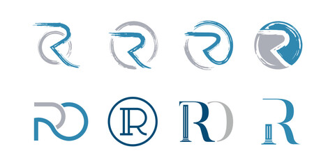 Alphabet RO or OR brush vector logo Set template sign, business company, simple logos.