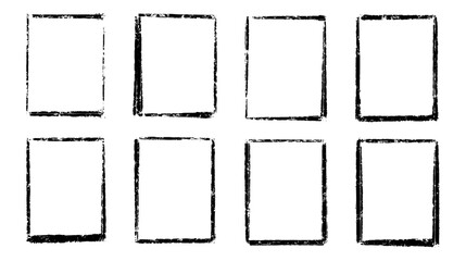 Abstract brush frame collection bundle elements. Grunge border decoration vector illustration.