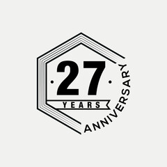 Vector 27 years celebrating anniversary design template. vector design and illustration.
