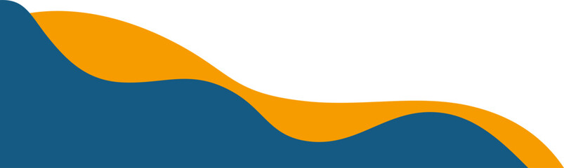 Orange and Blue Abstract Wavy Corner Element