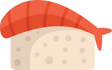 Rice salmon icon flat vector. Sushi japanese. Japan shrimp isolated