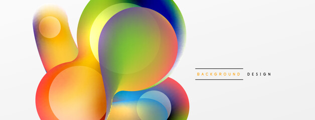 Fluid abstract background, round shapes and circle flowing design for wallpaper, banner, background or landing