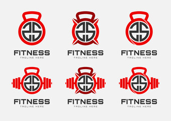 Monogram S letter gym. Perfect for gym center and physical fitness logos