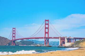 Landscape of Golden Gate Bridge in San Francisco