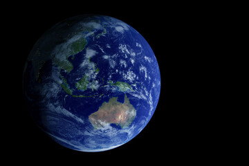 Naklejka na ściany i meble Planet earth on a dark background. Elements of this image furnished by NASA