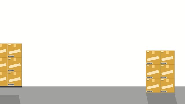 Moving boxes of cargos with machine