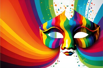 Carnival mask, carnival face, background, colorful, vector
