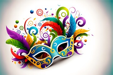 Carnival mask, carnival face, background, colorful, vector