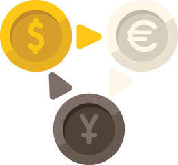 Money currency icon flat vector. Bank finance. Digital payment isolated