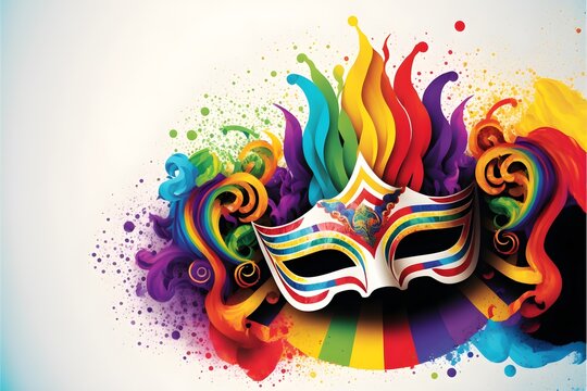 Carnival mask, carnival face, background, colorful, vector