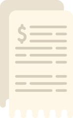 Bill paper icon flat vector. Finance payment. Money service isolated