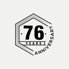 Vector 76 years celebrating anniversary design template. vector design and illustration.
