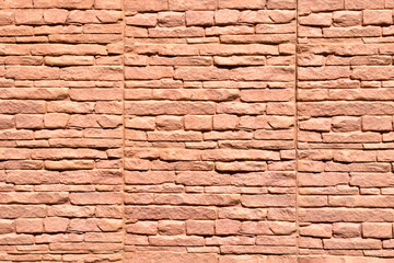 Red brick wall texture. (sandstone)
For construction and interior work.
With copy space.