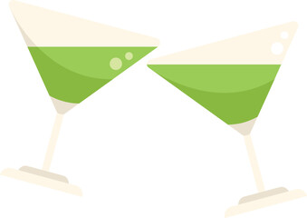 Beach cocktail cheers icon flat vector. Toast party. Bar alcohol isolated