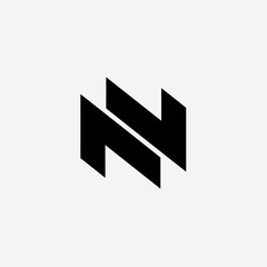 Initial letter N logo template design