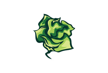 Nature Green Rose Logo Vector Design. 
