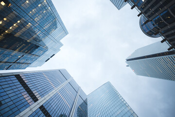 skyscrapers in the city on a cloudy day