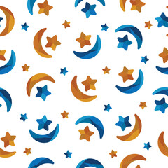 Fototapeta na wymiar Arabic moon and star islamic seamless pattern vector illustration