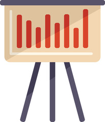 Report plan icon flat vector. Business analysis. Data file isolated