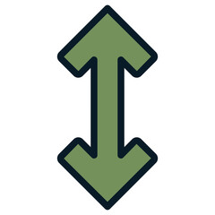 two way up down green arrow icon