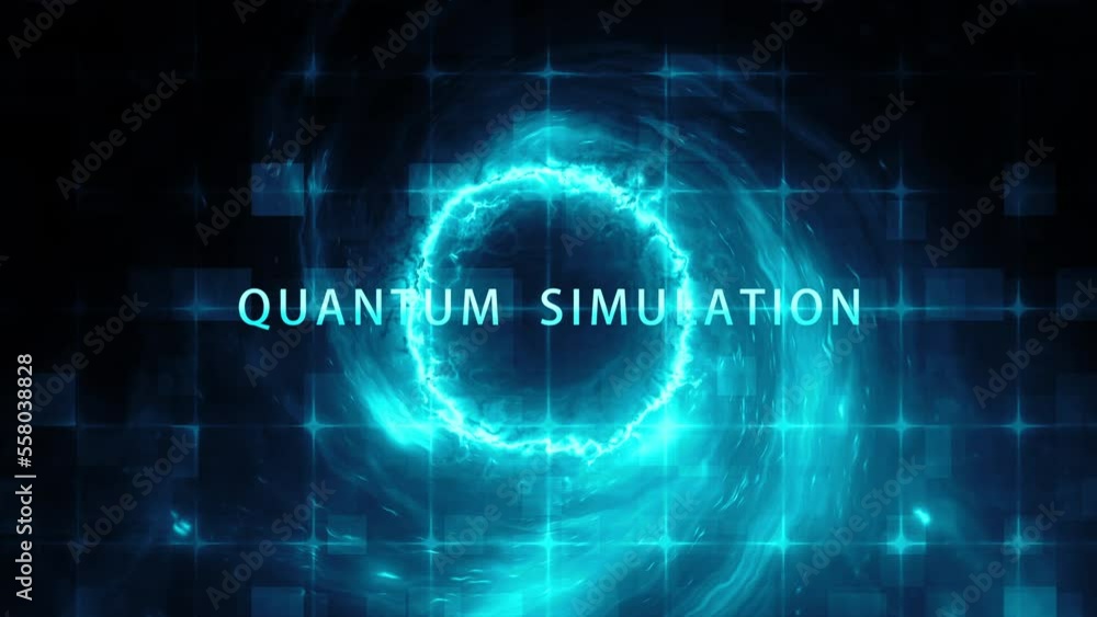 Poster quantum technology concept cinematic title background with abstract digital sci-fi futuristic hi-tec