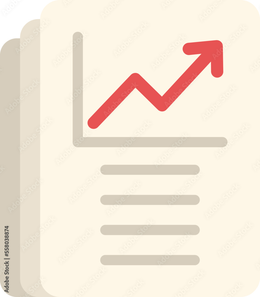 Poster data file graph icon flat vector. document report. graphic chart isolated
