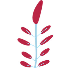 Organic abstract watercolor plant