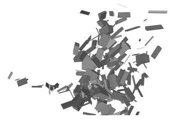 Pieces of destructed Shattered glass. Royalty high-quality free stock PNG image of broken glass with sharp pieces. Break glass white and black overlay grunge texture abstract on transparent background - obrazy, fototapety, plakaty