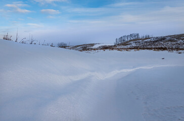 snow drift and sky