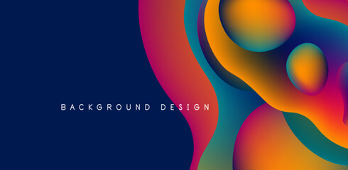 Abstract background fluid bubbles and wave elements. Template for covers, templates, flyers, placards, brochures, banners