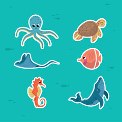 six sealife animals