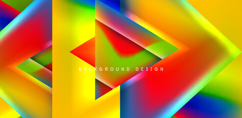 Abstract bakground with overlapping triangles and fluid gradients for covers, templates, flyers, placards, brochures, banners