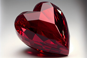 Heart Shaped Ruby, Gemstone, Valentine's Day Generative AI