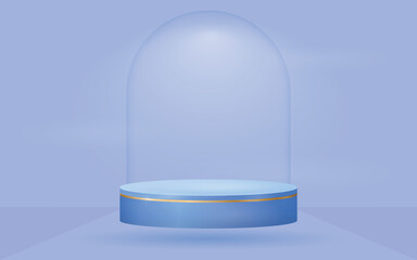 Cylinder podium in empty scene. Minimal scene. Product presentation, mock up, show cosmetic product, Podium, layout, stage pedestal or platform. 3d render
