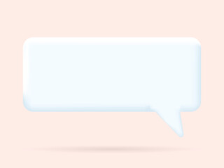 Blank white speech bubble pin 3D rendering. Social network communication concept